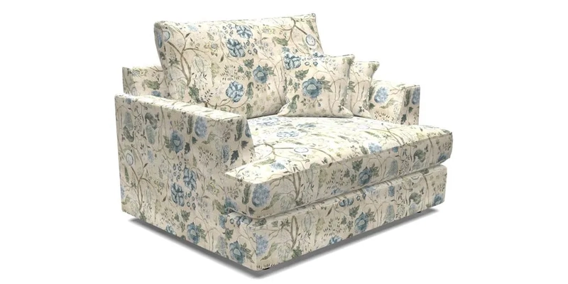 Slingsby Snuggler Fitted Cover Sofa in Two Tone Plain Biscuit.  Loose cover version available