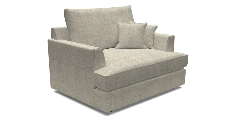 Slingsby Snuggler Fitted Cover Sofa in Two Tone Plain Biscuit.  Loose cover version available