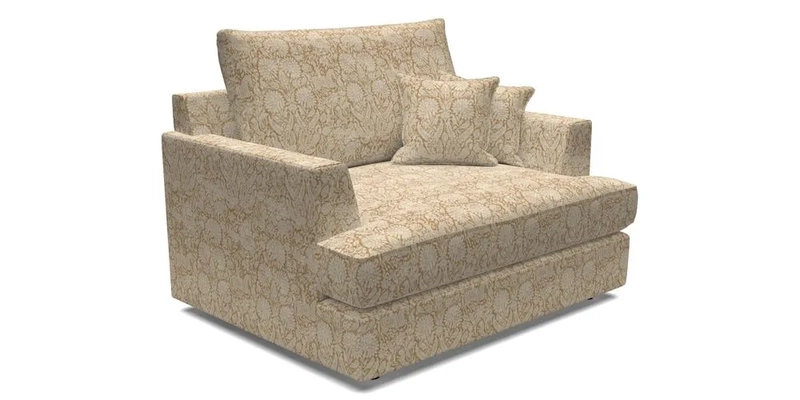 Slingsby Snuggler Fitted Cover Sofa in Two Tone Plain Biscuit.  Loose cover version available