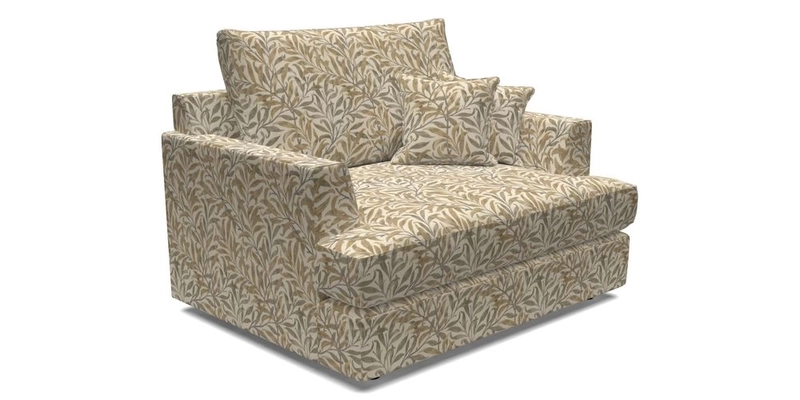 Slingsby Snuggler Fitted Cover Sofa in Two Tone Plain Biscuit.  Loose cover version available