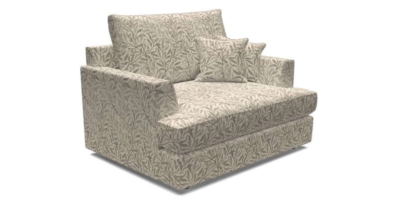 Slingsby Snuggler Fitted Cover Sofa in Two Tone Plain Biscuit.  Loose cover version available