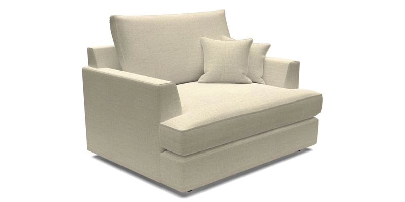 Slingsby Snuggler Fitted Cover Sofa in Two Tone Plain Biscuit.  Loose cover version available