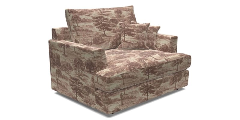 Slingsby Snuggler Fitted Cover Sofa in Two Tone Plain Biscuit.  Loose cover version available