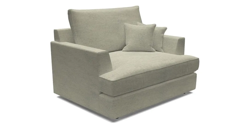Slingsby Snuggler Fitted Cover Sofa in Two Tone Plain Biscuit.  Loose cover version available