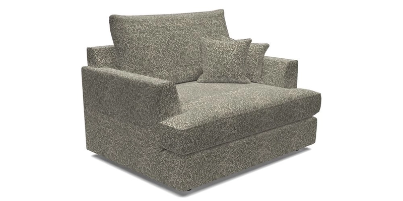 Slingsby Snuggler Fitted Cover Sofa in Two Tone Plain Biscuit.  Loose cover version available