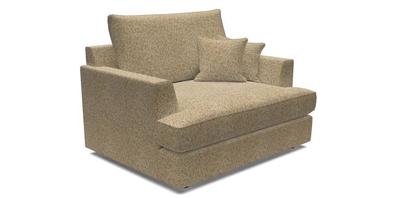 Slingsby Snuggler Fitted Cover Sofa in Two Tone Plain Biscuit.  Loose cover version available
