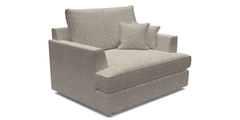 Slingsby Snuggler Fitted Cover Sofa in Two Tone Plain Biscuit.  Loose cover version available