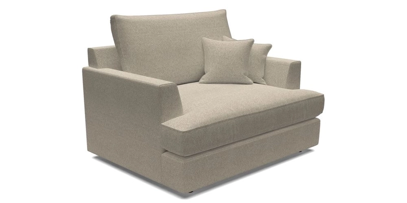 Slingsby Snuggler Fitted Cover Sofa in Two Tone Plain Biscuit.  Loose cover version available
