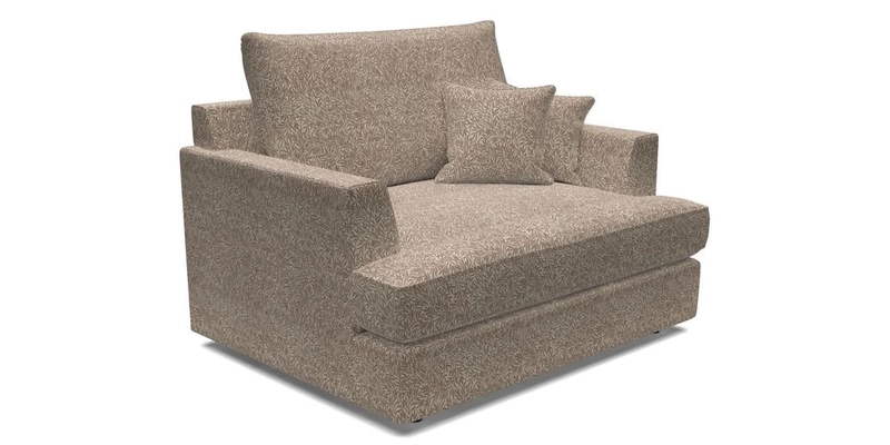 Slingsby Snuggler Fitted Cover Sofa in Two Tone Plain Biscuit.  Loose cover version available