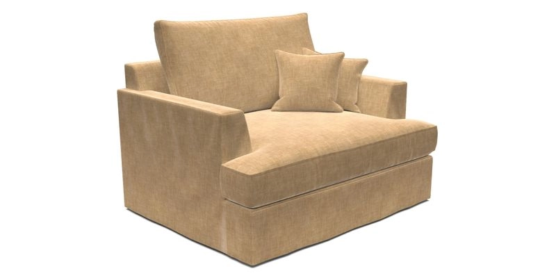 Slingsby Snuggler Fitted Cover Sofa in Two Tone Plain Biscuit.  Loose cover version available