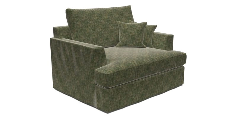 Slingsby Snuggler Fitted Cover Sofa in Two Tone Plain Biscuit.  Loose cover version available