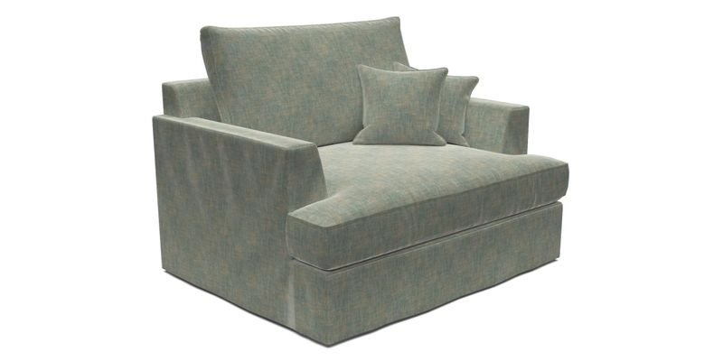Slingsby Snuggler Fitted Cover Sofa in Two Tone Plain Biscuit.  Loose cover version available