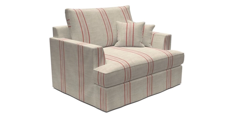 Slingsby Snuggler Fitted Cover Sofa in Two Tone Plain Biscuit.  Loose cover version available