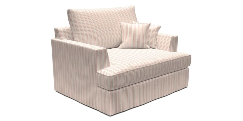 Slingsby Snuggler Fitted Cover Sofa in Two Tone Plain Biscuit.  Loose cover version available