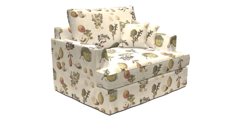 Slingsby Snuggler Fitted Cover Sofa in Two Tone Plain Biscuit.  Loose cover version available