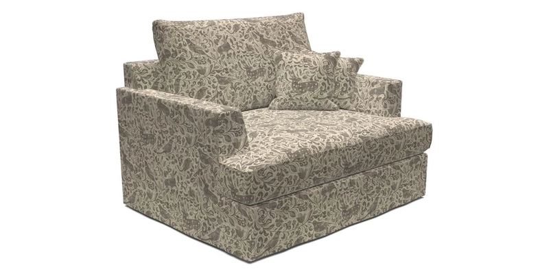 Slingsby Snuggler Fitted Cover Sofa in Two Tone Plain Biscuit.  Loose cover version available