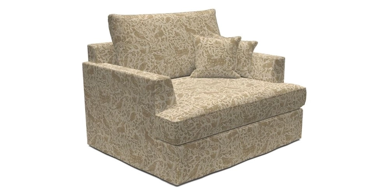 Slingsby Snuggler Fitted Cover Sofa in Two Tone Plain Biscuit.  Loose cover version available