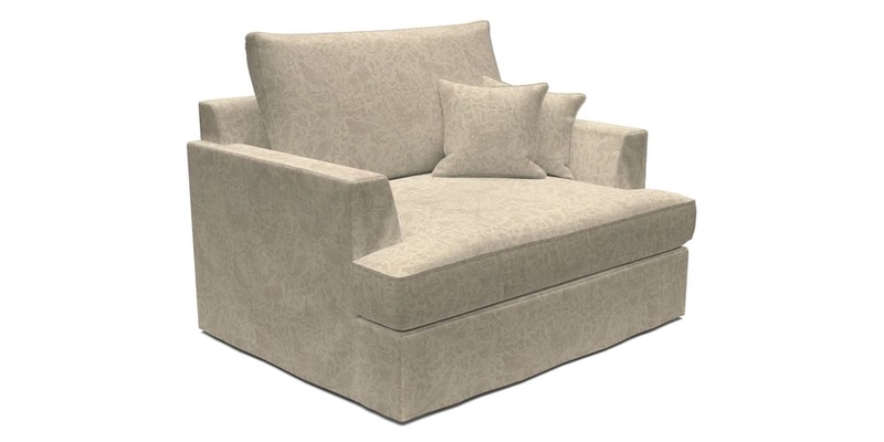 Slingsby Snuggler Fitted Cover Sofa in Two Tone Plain Biscuit.  Loose cover version available