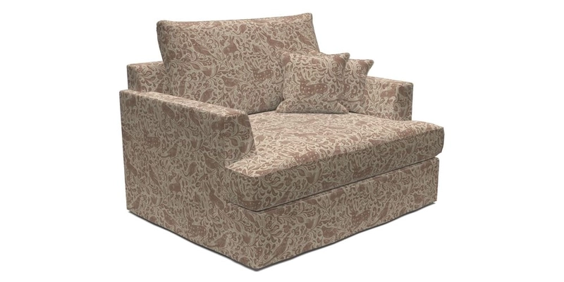 Slingsby Snuggler Fitted Cover Sofa in Two Tone Plain Biscuit.  Loose cover version available