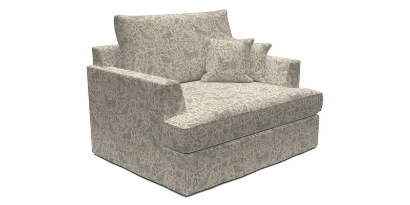 Slingsby Snuggler Fitted Cover Sofa in Two Tone Plain Biscuit.  Loose cover version available