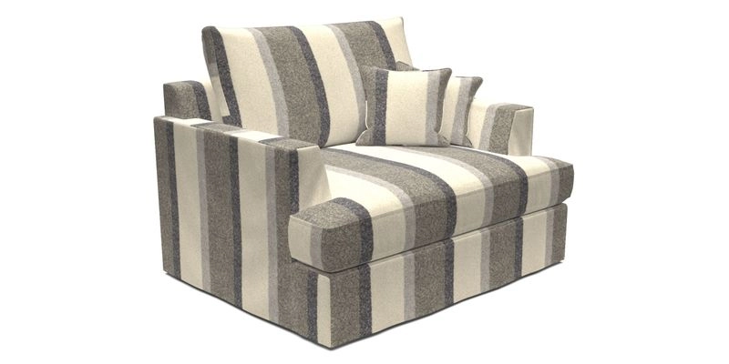 Slingsby Snuggler Fitted Cover Sofa in Two Tone Plain Biscuit.  Loose cover version available
