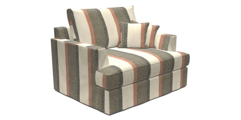 Slingsby Snuggler Fitted Cover Sofa in Two Tone Plain Biscuit.  Loose cover version available