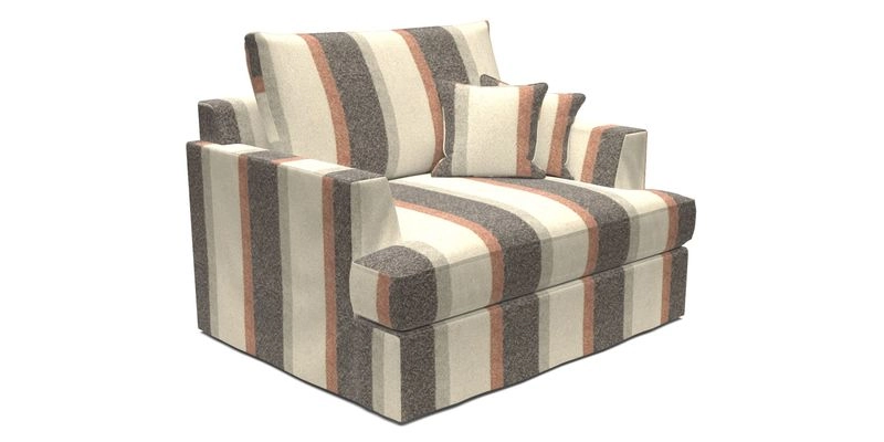 Slingsby Snuggler Fitted Cover Sofa in Two Tone Plain Biscuit.  Loose cover version available