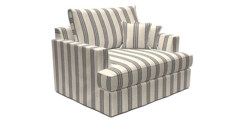 Slingsby Snuggler Fitted Cover Sofa in Two Tone Plain Biscuit.  Loose cover version available