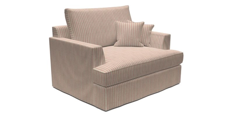 Slingsby Snuggler Fitted Cover Sofa in Two Tone Plain Biscuit.  Loose cover version available