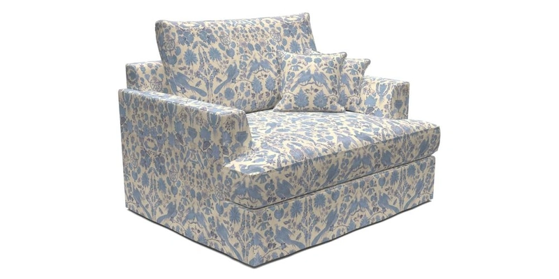 Slingsby Snuggler Fitted Cover Sofa in Two Tone Plain Biscuit.  Loose cover version available