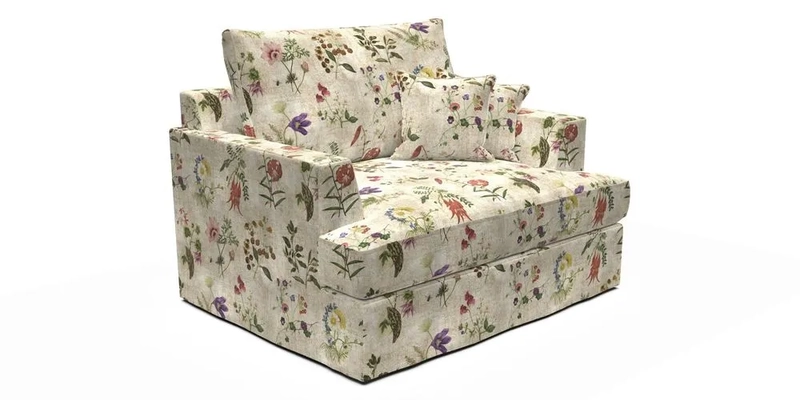 Slingsby Snuggler Fitted Cover Sofa in Two Tone Plain Biscuit.  Loose cover version available