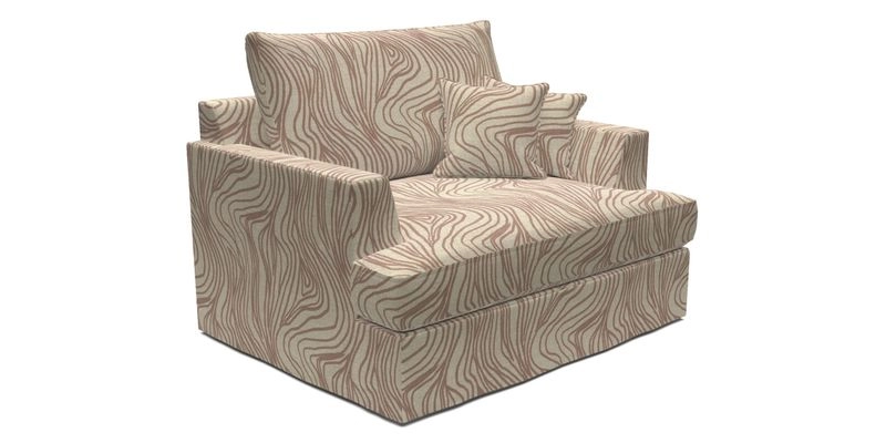 Slingsby Snuggler Fitted Cover Sofa in Two Tone Plain Biscuit.  Loose cover version available