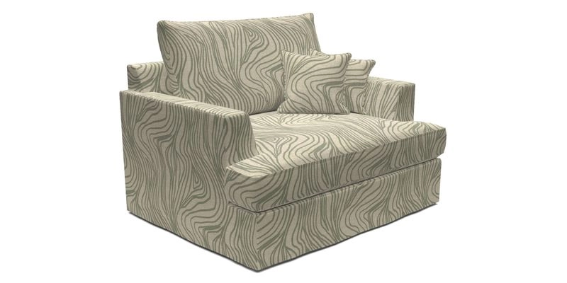 Slingsby Snuggler Fitted Cover Sofa in Two Tone Plain Biscuit.  Loose cover version available
