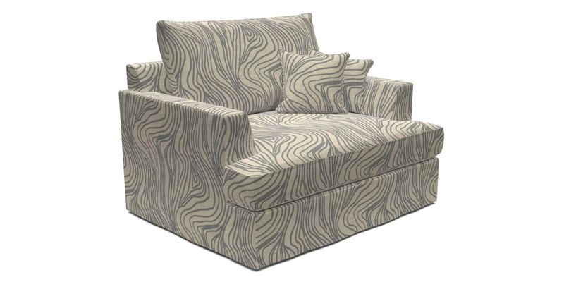Slingsby Snuggler Fitted Cover Sofa in Two Tone Plain Biscuit.  Loose cover version available
