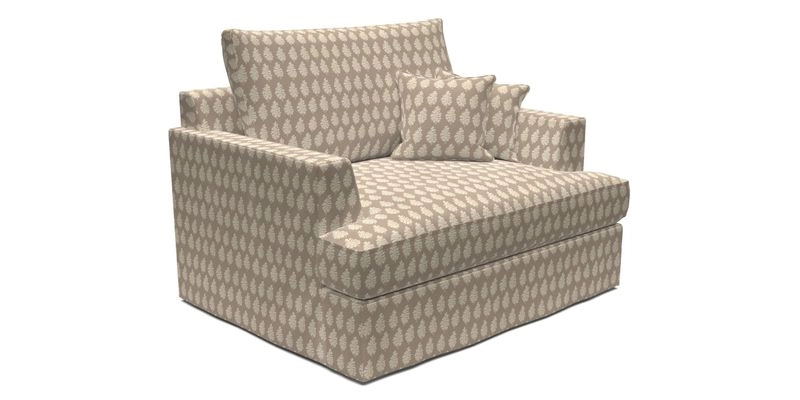 Slingsby Snuggler Fitted Cover Sofa in Two Tone Plain Biscuit.  Loose cover version available