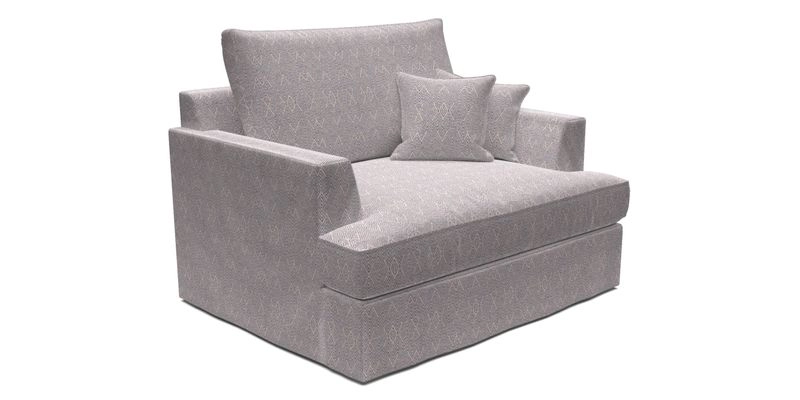 Slingsby Snuggler Fitted Cover Sofa in Two Tone Plain Biscuit.  Loose cover version available
