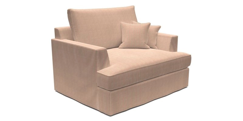 Slingsby Snuggler Fitted Cover Sofa in Two Tone Plain Biscuit.  Loose cover version available
