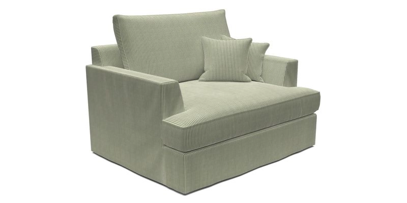 Slingsby Snuggler Fitted Cover Sofa in Two Tone Plain Biscuit.  Loose cover version available