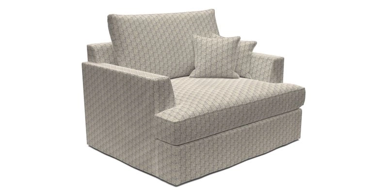 Slingsby Snuggler Fitted Cover Sofa in Two Tone Plain Biscuit.  Loose cover version available