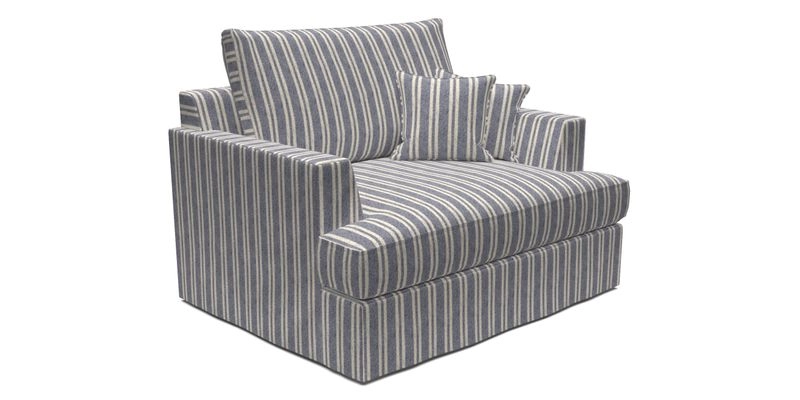 Slingsby Snuggler Fitted Cover Sofa in Two Tone Plain Biscuit.  Loose cover version available