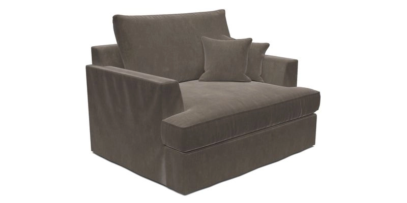 Slingsby Snuggler Fitted Cover Sofa in Two Tone Plain Biscuit.  Loose cover version available