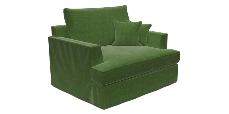 Slingsby Snuggler Fitted Cover Sofa in Two Tone Plain Biscuit.  Loose cover version available