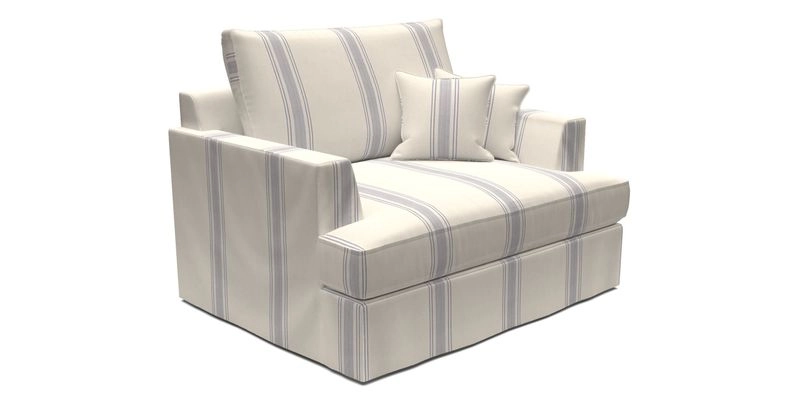 Slingsby Snuggler Fitted Cover Sofa in Two Tone Plain Biscuit.  Loose cover version available
