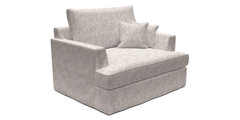 Slingsby Snuggler Fitted Cover Sofa in Two Tone Plain Biscuit.  Loose cover version available
