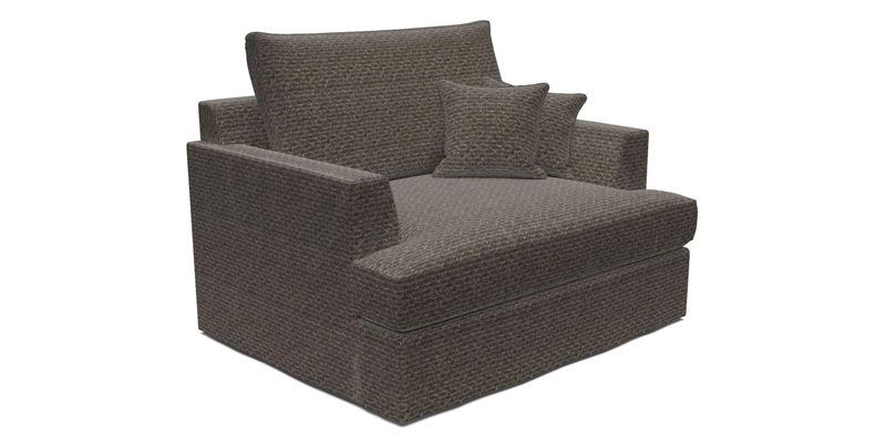 Slingsby Snuggler Fitted Cover Sofa in Two Tone Plain Biscuit.  Loose cover version available