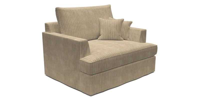 Slingsby Snuggler Fitted Cover Sofa in Two Tone Plain Biscuit.  Loose cover version available