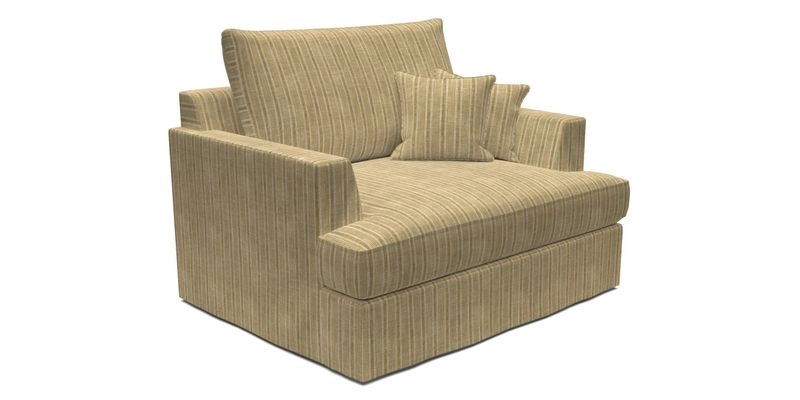 Slingsby Snuggler Fitted Cover Sofa in Two Tone Plain Biscuit.  Loose cover version available
