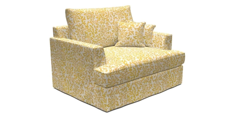 Slingsby Snuggler Fitted Cover Sofa in Two Tone Plain Biscuit.  Loose cover version available