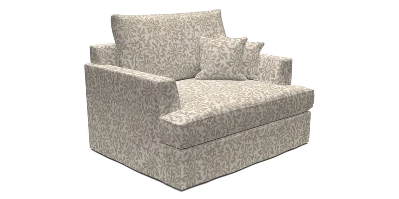Slingsby Snuggler Fitted Cover Sofa in Two Tone Plain Biscuit.  Loose cover version available