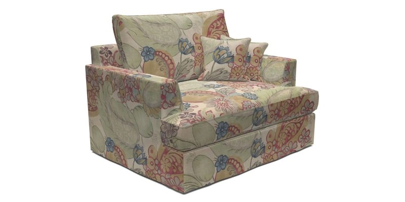 Slingsby Snuggler Fitted Cover Sofa in Two Tone Plain Biscuit.  Loose cover version available